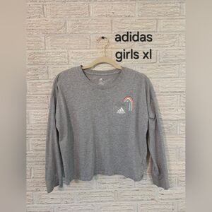 Adidas Girls Gray Long Sleeve Shirt XL